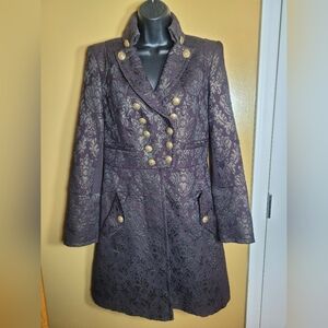 Bebe Wool Blend Victorian SteamPunk Military Style Brass Button Jacket sz M